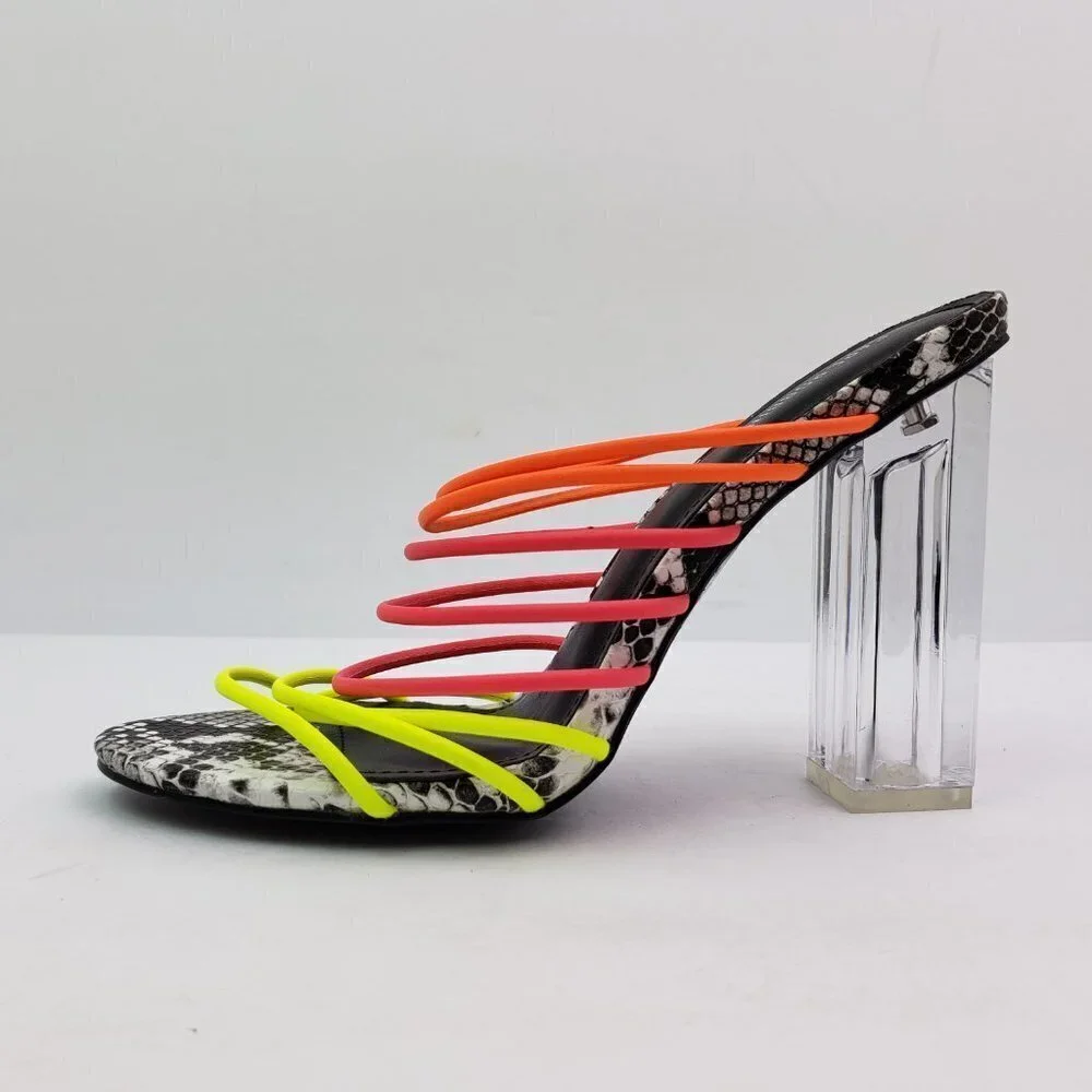 Cape Robbin Fia Womens  7.5 Neon Multi Colored Slip On Party 4.5
